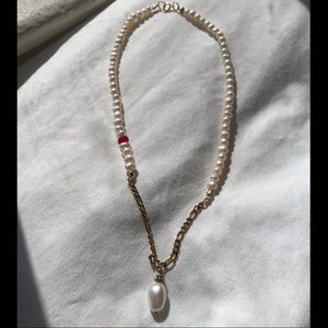 Handmade Gold and pearl necklace